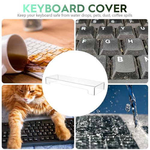 Acrylic Keyboard Cover, Clear Keyboard Dust Cover for Desktop Anti-Cat Protector Lid Waterproof Protective Case (18.5x5.9x1.8 Inches)
