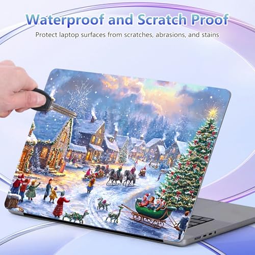 Laptop Skin Sticker Decal Cover,Beautiful Christmas with Snow | DIGTIALL Universal Laptop Skin Sticker, Waterproof Removable Notebook Decal Protector Cover for 12 13 14 15 Inch Laptops - color: Beautiful Christmas With Snow