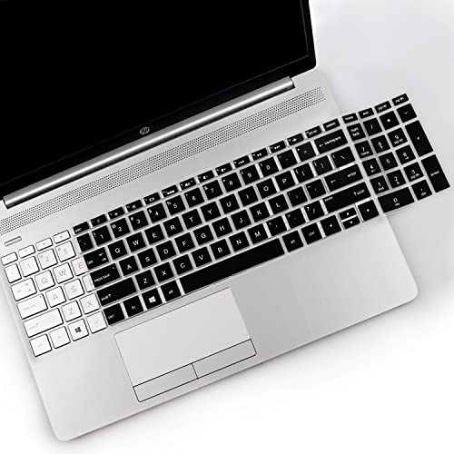 2PCS Keyboard Cover for HP Laptop 15.6 15-dw 15-dy 15-ef 15-da/db 15t-dy200 15t-dw300 15-dy2703dx, 17.3 HP Laptop 17-by 17t-by500 17-by4061nr, HP Envy x360 15m-dr/ds 17-bs 17-bw,Spectre x360 15-EB - color: Black+Clear