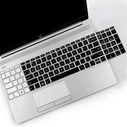 2PCS Keyboard Cover for HP Laptop 15.6 15-dw 15-dy 15-ef 15-da/db 15t-dy200 15t-dw300 15-dy2703dx, 17.3 HP Laptop 17-by 17t-by500 17-by4061nr, HP Envy x360 15m-dr/ds 17-bs 17-bw,Spectre x360 15-EB - color: Black+Clear