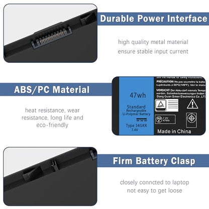 E7440 E7450 Laptop Battery Replacement for Dell Latitude 14 7000 E7440 E7450 E7420 Series PFXCR 34GKR F38HT G95J5 0G95J5 3RNFD G0G2M T19VW V8XN3 909H5 5K1GW 451-BBFT 451-BBFV 451-BBFY E225846 - style: E7440