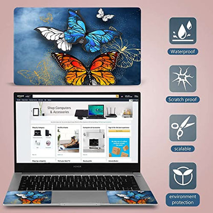 Laptop Notebook Skin Sticker Cover Decal Fits 12 13 13.3 14 15 15.4 15.6 inch Laptop Protector Notebook PC | Easy to Apply, Remove and Change Styles (Colorful Butterfly)