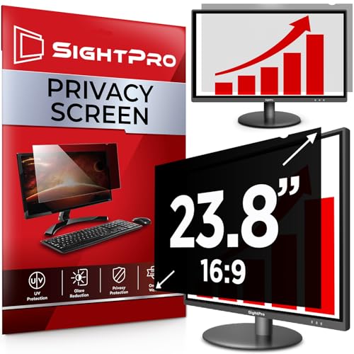 SightPro 23.8 Inch 16:9 Computer Privacy Screen Filter for Monitor - Privacy Shield and Anti-Glare Protector - size: 23.8 Inch 16:9