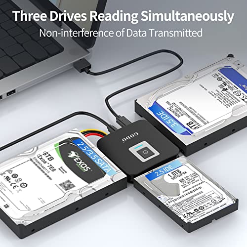 GODO SATA/IDE to USB 3.0 Adapter,IDE Hard Drive Adapter Kit, Cable Converter for 2.5/3.5 inch and SATA HDD/SSD,5.25 CD-ROM/DVD-ROM,Include 12V/2A Power