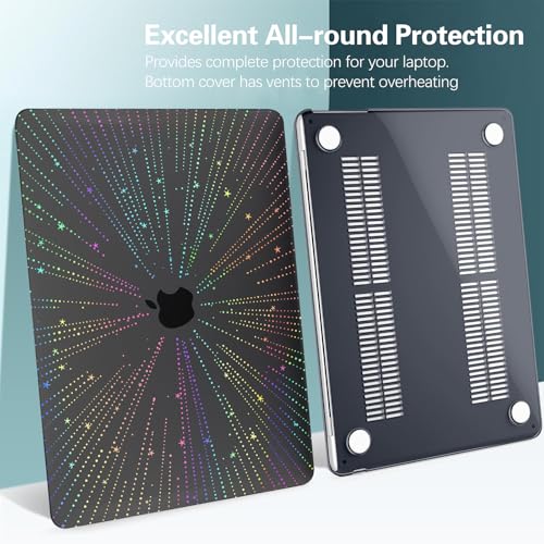 Compatible for MacBook Air 15 inch Case 2026 M5, 2023-2025 M4/M3/M2 A3448 A3241 A3114 A2941, Protective Plastic Hardshell & Keyboard Cover for Mac Air 15 inch Case, Clear Black Line - color: 01 Clear Black Line