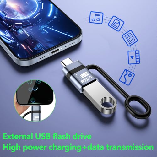 USB-C to USB Adapter 2-piece Set, USB-C to USB 3.0 OTG Converter, Supports Fast Charging and Data Transfer - color: gunmetal-CtoA