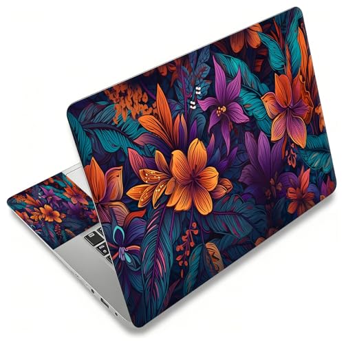 Laptop Skin Sticker Decal, Universal Reusable Vinyl Laptop Cover for 12" 13" 13.3" 14" 15" 15.4" 15.6" Notebook PC, Waterproof Scratch-Resistant with 2 Wrist Pads, Easy to Apply & Remove,Flowers Art - color: Flowers Art