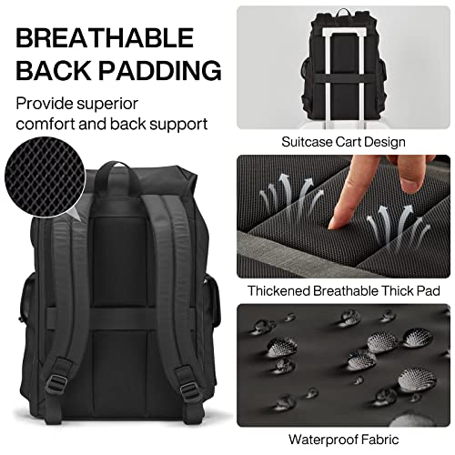 mixi Travel Laptop Backpack for Women & Men Carry On Backpack fits 16'' Laptop, Waterproof Lightweight Casual Hiking Weekender Bags Rucksack,17 Inch, Knight Black - color: Knight Black