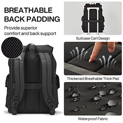 mixi Travel Laptop Backpack for Women & Men Carry On Backpack fits 16'' Laptop, Waterproof Lightweight Casual Hiking Weekender Bags Rucksack,17 Inch, Knight Black - color: Knight Black
