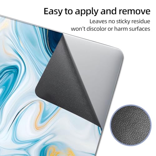 Universal Laptop Skin Sticker Decal, 12"-15.6" Aesthetic Vinyl Wrap, Blue Gold Marble Swirls Waterproof Notebook Cover Art Protector for MacBook HP Dell Lenovo, Fits 13" 14" 15" 15.6" - color: Blue Gold Marble Swirls