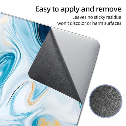 Universal Laptop Skin Sticker Decal, 12"-15.6" Aesthetic Vinyl Wrap, Blue Gold Marble Swirls Waterproof Notebook Cover Art Protector for MacBook HP Dell Lenovo, Fits 13" 14" 15" 15.6" - color: Blue Gold Marble Swirls