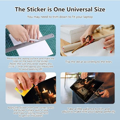 Universal Laptop Skin Sticker with 2 Wrist Pad Skins, Waterproof Scratch Resistant Vinyl Laptop Cover Decal, Cut to Fit for 11–15.6 Inch MacBook HP Dell Lenovo, Magic Book - color: Magic Book