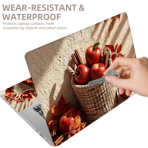 Universal Laptop Skin Sticker for 12/13/14/15.6 Inch Laptops, Reusable Vinyl Laptop Decal Cover, Waterproof Scratch Resistant Notebook Skin with 2 Wrist Pads,Autumn Basket - color: Autumn Basket