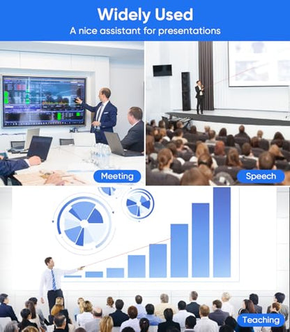 Presenter Clicker for PowerPoint Presentations, USB Wireless PPT Remote Clicker with Laser Pointer for Mac/Windows/Linux, Google Slide/PPT/Keynote, Page Flip, Full/Black Screen, Plug and Play
