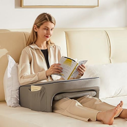 cooloo8 Lap Desk Pillow for Bed, Soft Arm Rest Pillow, Reading Lap Pillow, Memory Foam Reading Pillow, Laptop Lap Desk for arms for Reading, Working in Bed Couch(Grey) - size: Lap Desk Pillow - Small