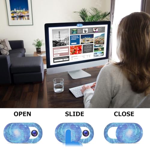 NUOBESTY 3pcs Ultra-Thin Webcam Cover Privacy Protector for Laptops Tablets and Desktops Easy to Use Secure Camera Lens Cover for Personal Privacy Protection