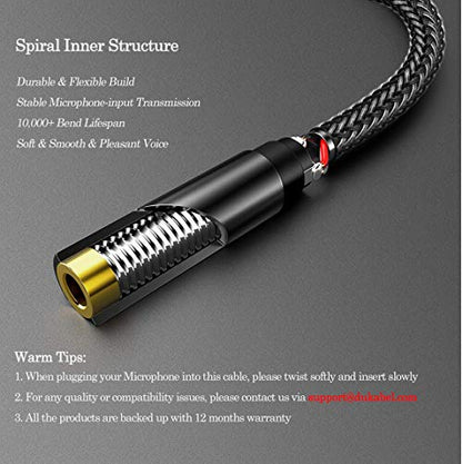 TRS to TRRS Adapter, 3.5mm Microphone Adapter - 30CM | TRS Female to TRRS Male, Microphone Adapter for iPhone and Android Smartphones and Tablets, ONLY for Microphone input - size: TRS Female to TRRS Male