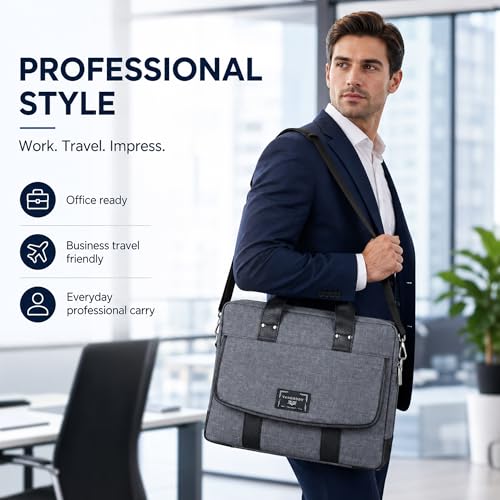 13" Daily Messenger Bag Compatible with MacBook Pro 13, Micro Brushed Twill Organizer with Tech Pockets Grey - size: 12.75 inches by 10.25 inches by 2 inches