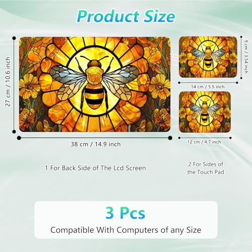Laptop Skin Sticker Decal 12"-15.6" Universal Laptop/Notebook/Netbook Vinyl - Waterproof Scratch Resistant,Fits HP Dell Lenovo MacBook,2 Free Wrist Pads,Easy Apply & Remove,Cute Bee - color: Cute Bee