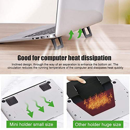 Mini Portable Laptop Stand, Invisible Notebook Holder, Adjustable Cooling Stand, Tablet Desk Holder, Support for Maxbook