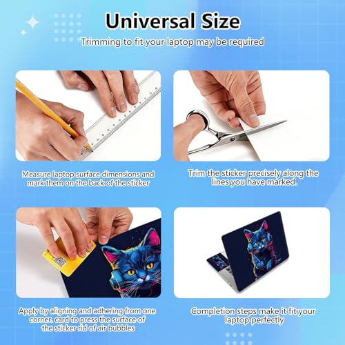 Universal Laptop Skin Sticker Decal for 11.6”12" 13" 13.3" 14" 15" 15.4" 15.6" Reusable Waterproof Scratch-Scratch Resistant Protective Vinyl Laptop Notebook Skin Stickers - Music Cute Cat - color: Music Cute Cat