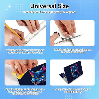 Universal Laptop Skin Sticker Decal for 11.6”12" 13" 13.3" 14" 15" 15.4" 15.6" Reusable Waterproof Scratch-Scratch Resistant Protective Vinyl Laptop Notebook Skin Stickers - Music Cute Cat - color: Music Cute Cat