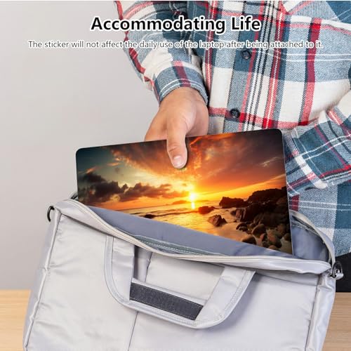 Universal Laptop Skin Sticker with 2 Wrist Pad Skins, Waterproof Scratch Resistant Vinyl Laptop Cover Decal, Cut to Fit for 11–15.6 Inch MacBook HP Dell Lenovo, Beach Sunsets - color: Beach Sunset