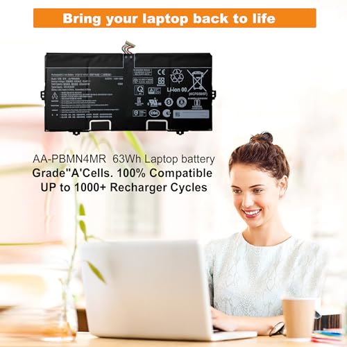AA-PBMN4MR Laptop Battery Replacement for Samsung Galaxy Book Pro 360 13 13" NP930XDB-KD1US NP930XDB-KF3US NP935XDB Book2 NP930XED-KA1US NP930QED-KA2US Book3 14 14" NP940XFG-KC2US - size: 11.02*3.70*0.31inch AA-PBMN4MR