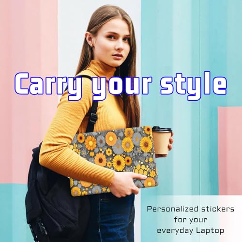 Universal Laptop Skin Sticker Decal, Compatible with MacBook HP Dell Lenovo 12"-15.6", Reusable Vinyl Notebook Cover 3PCS Set, High-Recognition Film-Yellow Daisies - color: Yellow Daisies