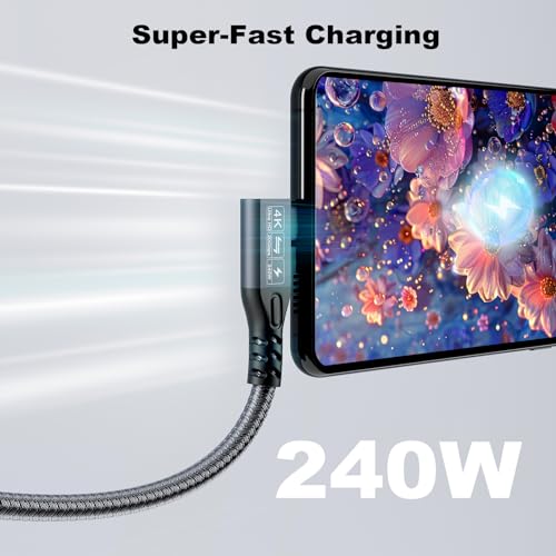 20Gbps USB C 3.2 Extension Cable, 90 Degree USBC 3.2 Gen2 Type-c Male to Female Extender Cable 4K@60Hz 240W Charging 20Gbps Data Transfer with External SSD eGPU (90 Degree Extension 20G 240W-0.25M) - size: 90 Degree Extension 20G 240W-0.25M