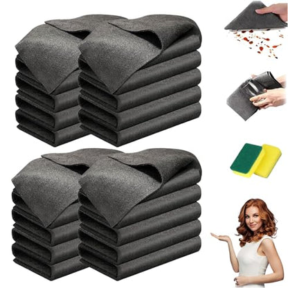 10 Pack Thickened Magic Cleaning Cloth for Stainless Steel, Thickened Dual-Sided Magic Cleaning Cloth, For Streak Free Cleaning, Glass, Windows, Kitchen Appliances, Reusable Absorbent Towels (20PC) - color: 20pc