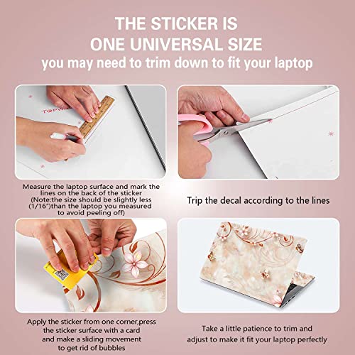 Laptop Notebook Skin Sticker Cover Decal Fits 12 13 13.3 14 15 15.4 15.6 inch Laptop Protector Notebook PC | Easy to Apply, Remove and Change Styles (Flower Vine) - color: Flower Vine