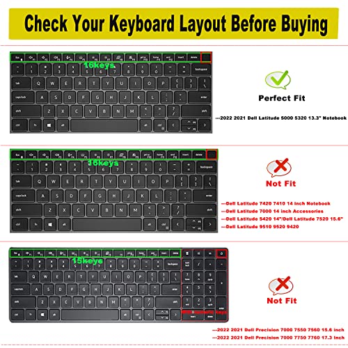 Keyboard Cover for Dell Latitude 3000 3340 13.3"(2023), Dell Latitude 5320 5330 5340 5350 13.3, Dell Latitude 7320 7330 7340 7350 13.3", Dell Latitude 7340 13.3" Laptop Keyboard Skin-HotBlue - color: HotBlue