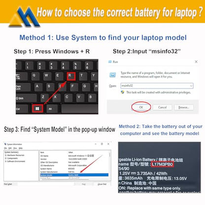 L17M3PB0 L17C3PG0 Laptop Battery Replacement for Lenovo Chromebook 100e 2nd Gen 100e-81QB 300e 2nd Gen 300e-81QC 500e 2nd Gen C340-11 S340-14 Series Notebook L17L3PB0 L18D3PG1 42Wh 3735mAh