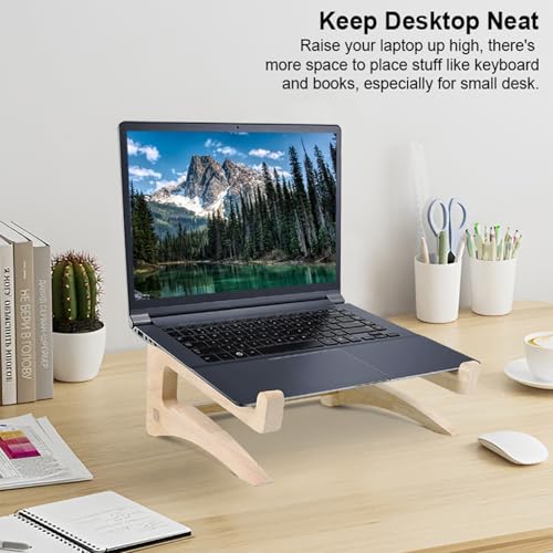 UI U & I Laptop Stand Riser, Portable and Adjustable Stand, for Notebook up to 13-17 Inch, Wood - size: big