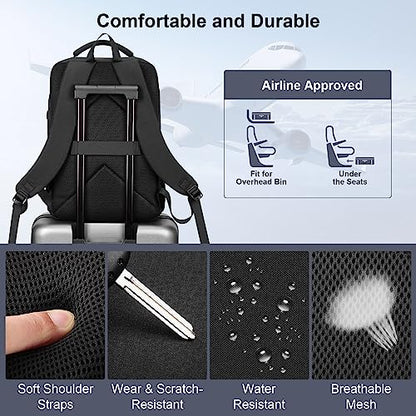 HOMIEE 17 Inch Laptop Backpack Slim Durable Business Backpack | USB Charging Port, Lightweight, Durable & Water-Resistant, Luggage Strap, Casual Daypack for School Work Travel