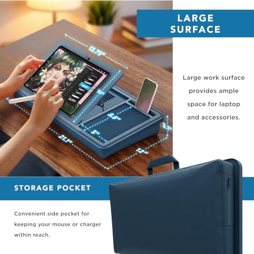 LAPGEAR Ergonomic Pro Lap Desk - Denim Blue, Fits 15.6" Laptops - color: Denim Blue, size: Ergonomic Pro 2.0