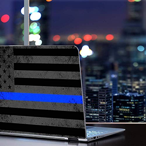IT'S A SKIN Custom Laptop Vinyl Stickers - Ideal for 13.3 to 16 Inch Screens of HP, Lenovo, Apple, Dell, Compaq, Asus, Acer - Thin Blue line American Flag Distressed - Perfect Laptop Accessories - color: Style 7