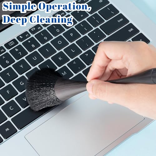SIMPOR 7 Pcs Anti Static Brush Set with Keycap Puller, PC Computer Electronics Keyboard Cleaning Kit, Nylon Keyboard Cleaning Brush Cleaner for Mechanical Keyboard, PCB, Camera, Car Vents