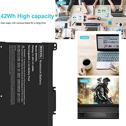 BK03XL HSTNN-LB7S HSTNN-UB7G Battery for HP Pavilion X360 14-BA000 14M-BA000 14m-ba011dx 14m-ba013dx 14m-ba014dx 14m-ba015dx 14m-ba114dx 14-ba000 14-ba175nr 14-ba110nr 14-ba253cl 14-ba125cl 14-ba175nr - size: 7.24*3.5*0.24inch