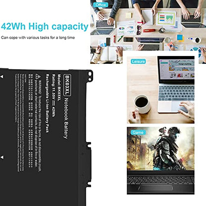 BK03XL HSTNN-LB7S HSTNN-UB7G Battery for HP Pavilion X360 14-BA000 14M-BA000 14m-ba011dx 14m-ba013dx 14m-ba014dx 14m-ba015dx 14m-ba114dx 14-ba000 14-ba175nr 14-ba110nr 14-ba253cl 14-ba125cl 14-ba175nr - size: 7.24*3.5*0.24inch