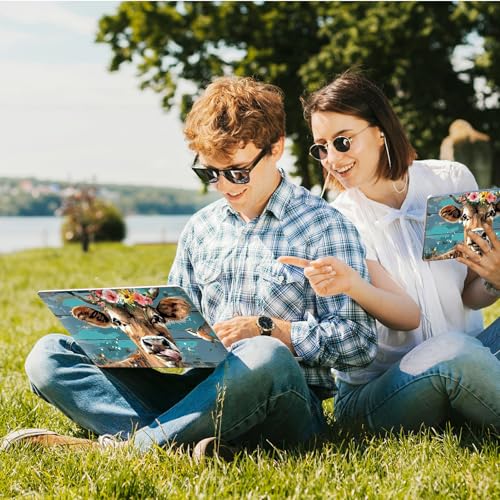 Universal Laptop Skin Sticker with 2 Wrist Pad Skins, Waterproof Scratch Resistant Vinyl Laptop Cover Decal, Cut to Fit for 11–15.6 Inch MacBook HP Dell Lenovo, Dairy Cattle Flower - color: Dairy Cattle Flower