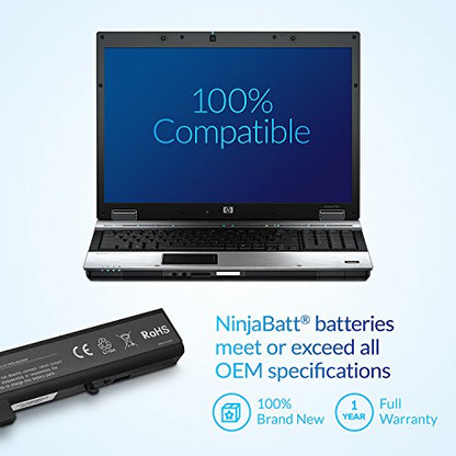 NinjaBatt Battery for HP 8540W 8740W 8540P 8530P 8530W 8730W AV08 | Fits 493976-001 458274-363 458274-421 458274-422 HSTNN-LB60 HSTNN-I43C HSTNN-OB60 AV08XL – 8 cells 4400mAh 63Wh - size: HP 8540W