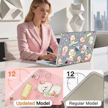 Batianda Premium Clear TPU Case for New MacBook Air 13.6" M5/M4/M3/M2 with Fun Pattern, Ultra-Slim Lightweight Protective Shell with Anti-Yellowing, Scratch Resistance & TPU Keyboard Cover, Cute Puppy - color: Cute Puppy