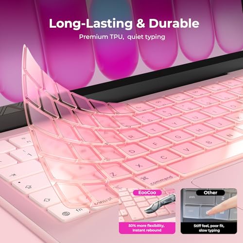 EooCoo Keyboard Cover Skin for MacBook Neo, Pro 14/16, Air 13/15, Blush | Invisible, Anti Fingerprints & Dust, for 2026-2021 M5-M1 Pro/Max MacBook Pro 14/16, M5-M2 MacBook Air 13/15, MacBook Neo 13 - color: Blush Clear
