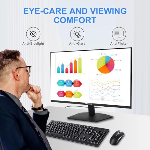 SANSUI Monitor 24 Inch 100Hz PC Monitor, HDMI VGA Ports VESA Mount, FHD Computer Monitor Ultra-Slim Ergonomic Tilt Eye Care for Home Office (ES-24F2, HDMI Cable Included) - size: 24 Inch