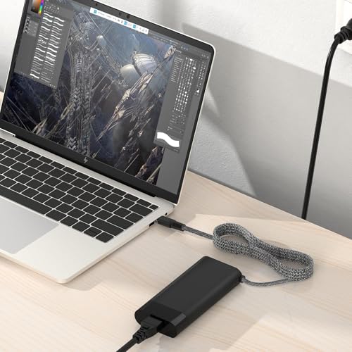 110W USB-C Laptop Charger Compatible with HP ZBook Firefly 16 G9 G10 EliteBook 865 G9 860 G10 Dragonfly Pro Chromebook14 Ceramic White HP Elite Dragonfly G3 Series G3 Notebook PC AC Adapter