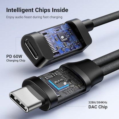UGREEN Magnetic USB C to 3.5mm Audio Adapter and Charger 2 in 1 Hi-Res 32bit/384kHz Aux to USB C with PD 60W Fast Charging Dongle Cable for iPhone 17 Pro Max, Switch 2, Galaxy S26Ultra, iPad Pro