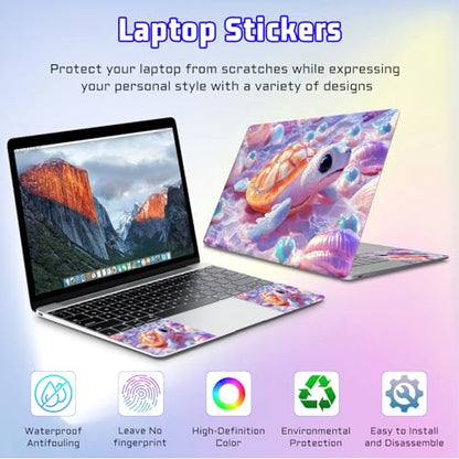 Universal Laptop Skin Sticker Decal, Compatible with MacBook HP Dell Lenovo 12"-15.6", Reusable Vinyl Notebook Cover 3PCS Set, High-Recognition Film-Cute 3D Baby Sea Turtle - color: Cute 3D Baby Sea Turtle