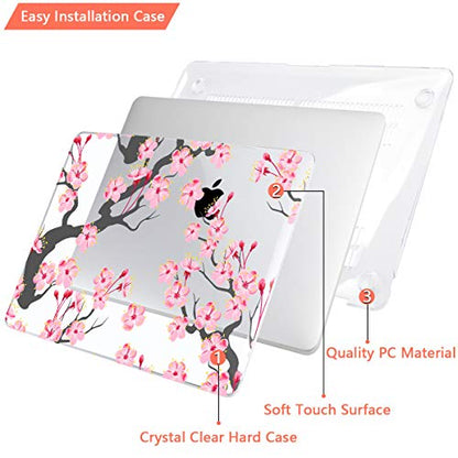 CISSOOK Case for MacBook Pro 14 inch M5 M4 M3 M2 M1 2026-2021 | A3434 A3427 A3426 A3112 A3185 A3401 A2918 A2992 A2779, 5in1 Set Ultra-Thin Hard Shell Case Keyboard Cover, Cherry Floral - color: 14inch-Cherry blossoms